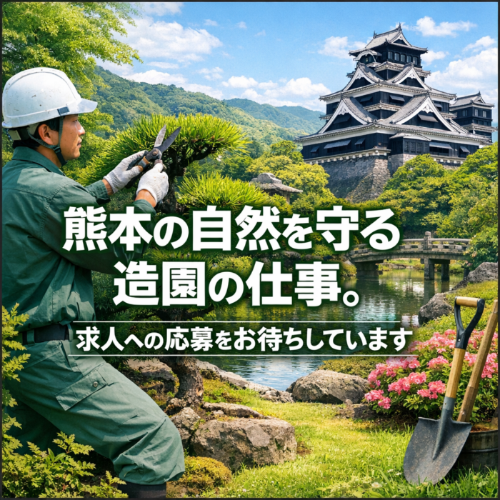 熊本の自然を守る造園の仕事。求人への応募をお待ちしています