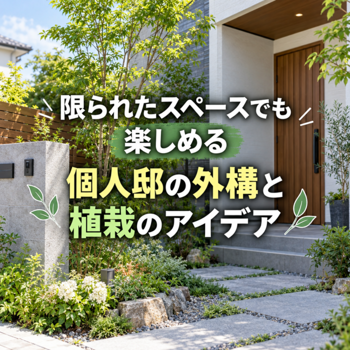 限られたスペースでも楽しめる個人邸の外構と植栽のアイデア